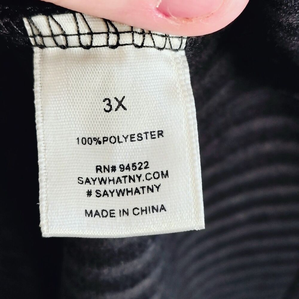 Say What? Women’s Black Ribbed Bodycon Dress Size 3X Button Front Midi Stretch P - Picture 4 of 6